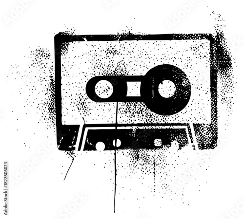 Cassette Tape Illustrates Retro Nostalgia in Music Production