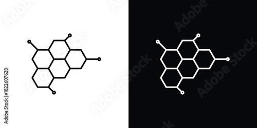 Molecule icons pack set, ready to use vector