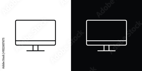 Monitor icons pack set, ready to use vector