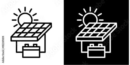Solar Energy  Icon Set White Mix Style Collection