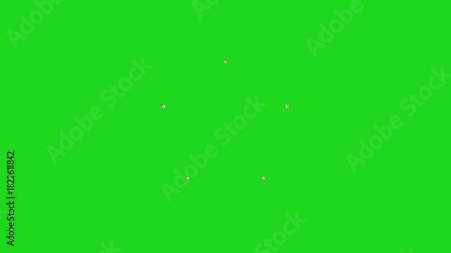Transition animation of Santa Claus' head enlarging to cover the green screen