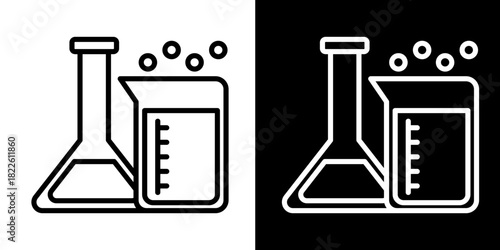 Chemical  Icon Set White Mix Style Collection
