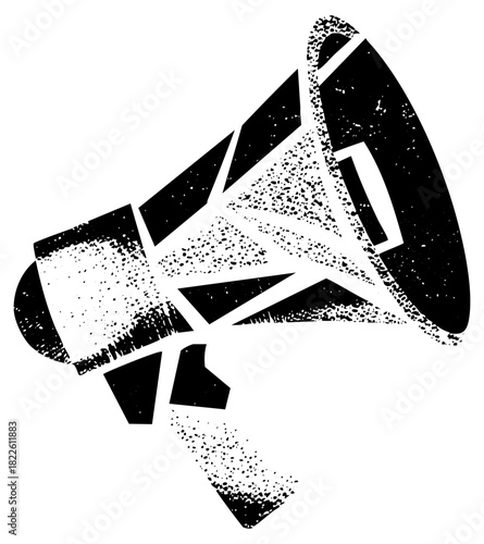 Megaphone Announces News in a Public Forum