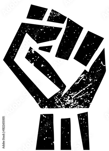 Raised fist protests solidarity in political activism