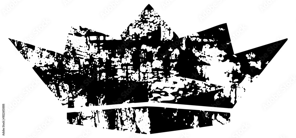 Fototapeta premium Crown in a distressed illustration