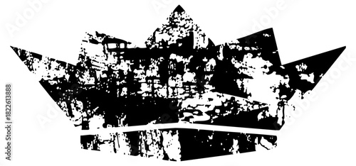Crown in a distressed illustration