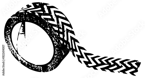 Tire track reveals movement terrain