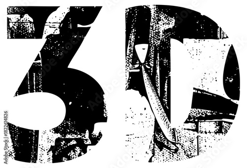 Numbers display texture in abstract composition