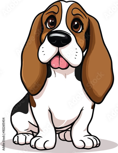 Cute cartoon a illustrator vector Basset Hound