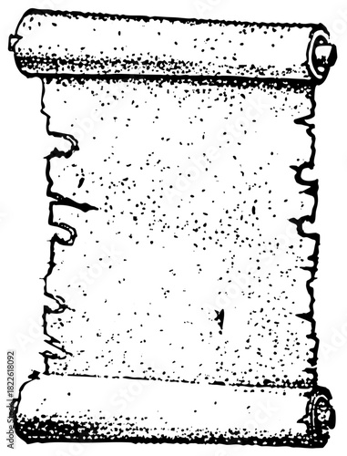Scroll unfurls antiquity illustration