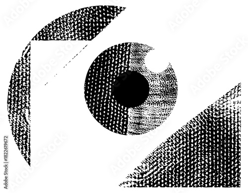 Camera captures portrait in halftone style