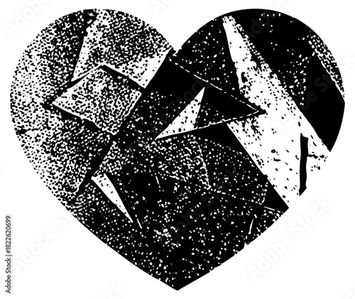 Heart Breaks Apart in Abstract Design