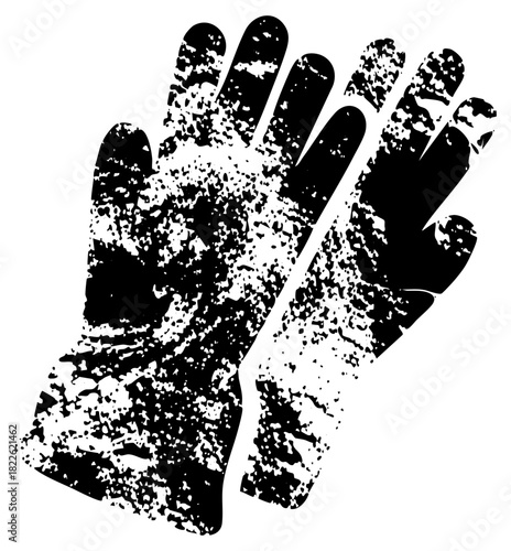 Work gloves display texture in a studio setting