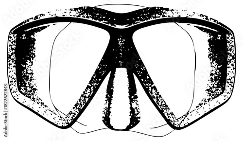 Diving Mask Illustrates Underwater Exploration in Oceanography