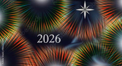 New Year and Christmas vector card graphic art III