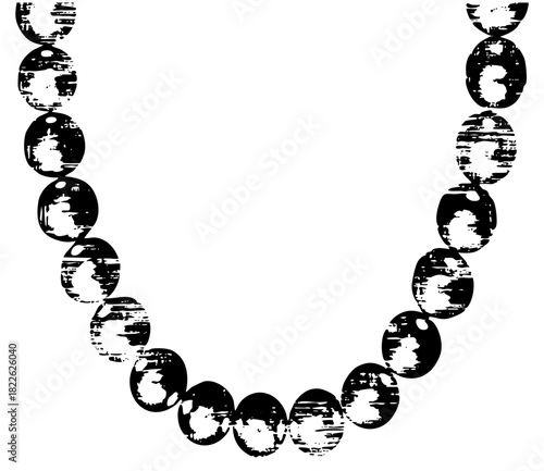 Necklace elegance in a minimalist composition