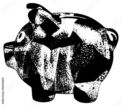 Piggy bank savings in a financial concept