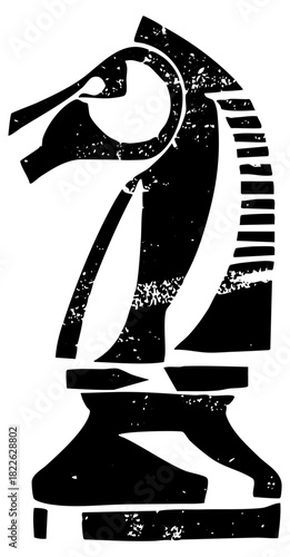 Chess Knight Stands Strategically in Competition