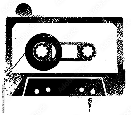 Cassette Tape Illustrates Retro Nostalgia in Music Collection