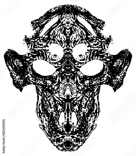 Skull Illustrates Intricacy in Gothic Design