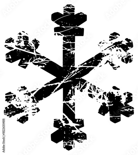 Snowflake texture in winter weather