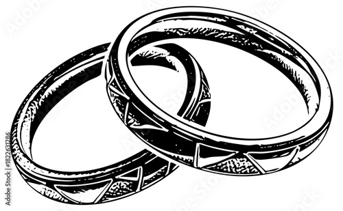 Wedding rings commitment in a romantic celebration