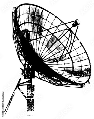 Satellite Dish Transmits in Telecommunications