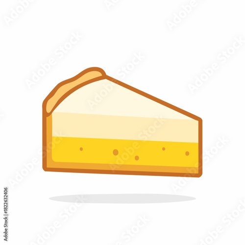 Delicious Cartoon Slice of Cheesecake with Yellow Layers.