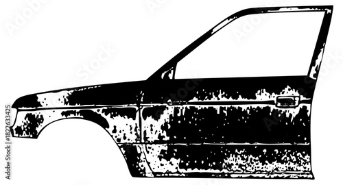 Car side damage in texture