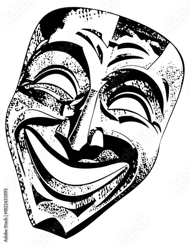 Dramatic Mask Expresses Emotion in Performance