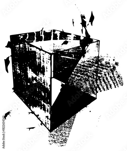 Isometric Cube Explodes Fragmentation Abstract