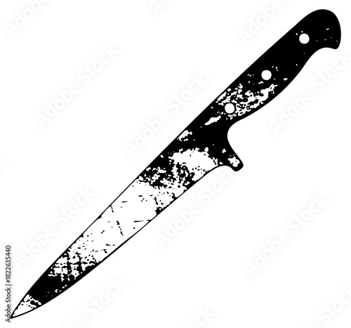 Knife Illustrates Damage in a Crime Scene