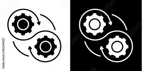 DevOps  Icon Set White Style Collection
