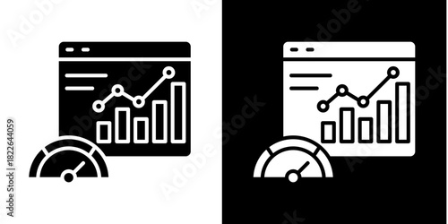 KPI  Dashboard  Icon Set White Style Collection
