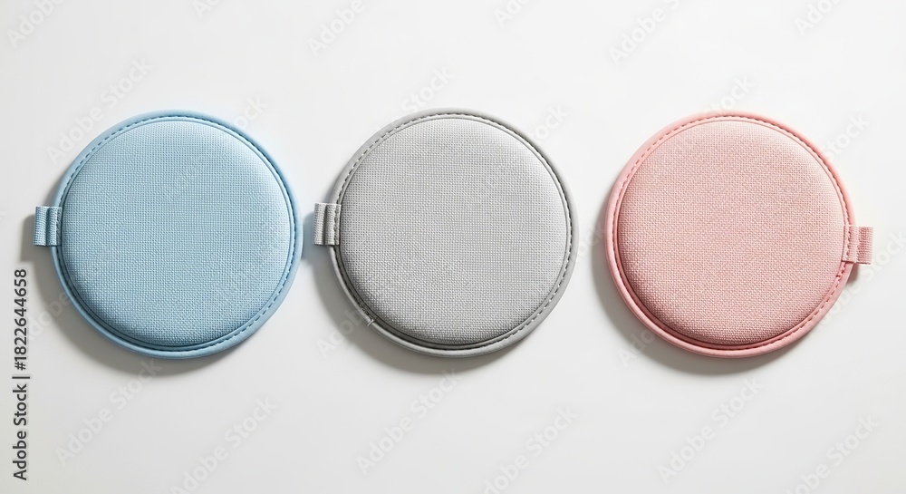 Obraz premium Colorful circular fabric pads for protection and decoration