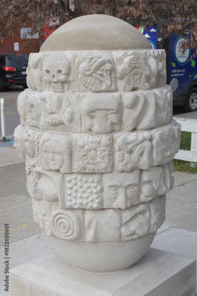 Fototapeta premium wide detail view of EG by Austin Emery located along The Eglinton Way, Toronto