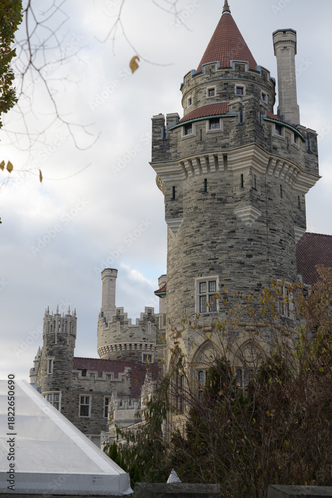 Fototapeta premium view of Casa Loma, a heritage property and tourist destination, located at 1 Austin Terrace, Toronto - east tower 