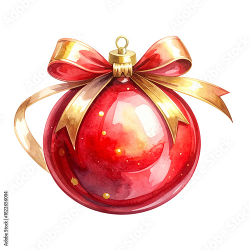 red Christmas ball clipart