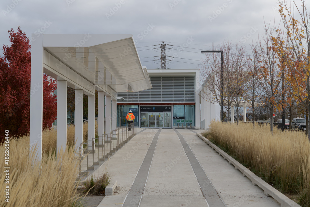 Fototapeta premium Caledonia LRT Station – Main Entrance located at 2400 Eglinton Av W near Westside Mall, Toronto
