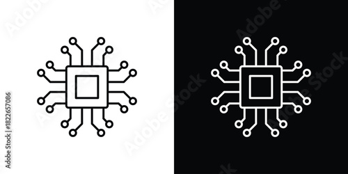 AI chip icons Vector Logo Template Illustration Design