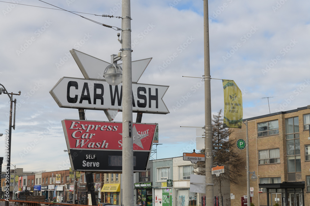 Obraz premium vintage sign at Petro V Plus located at 1525 Eglinton Av W, Toronto