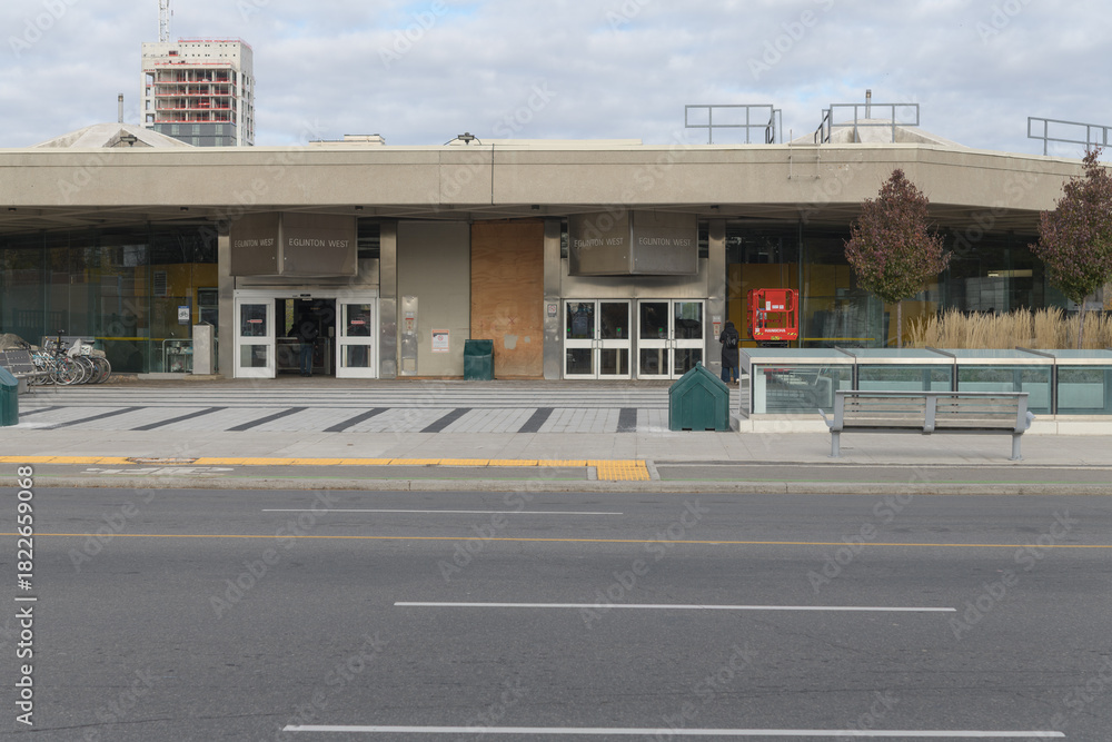 Fototapeta premium Eglinton West subway station main entrance located at 1300 Eglinton Av E, Toronto