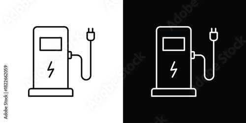 Charging station icons Vector Logo Template Illustration Design