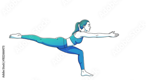 Woman doing Warrior III Yoga Pose for flexibility and posture