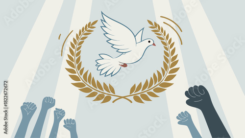 Vector illustration of a peace dove flying, a symbol of freedom and love