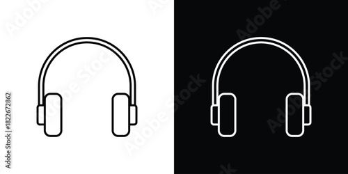 Headphones icons Vector Logo Template Illustration Design