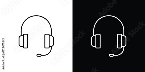 Headset icons Vector Logo Template Illustration Design