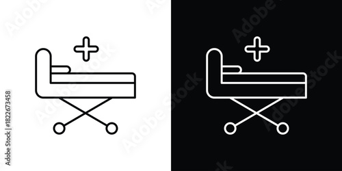 Hospital bed icons Vector Logo Template Illustration Design
