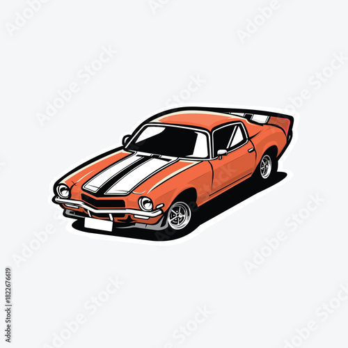 American muscle car drag race car vector illustration