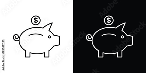 Piggy bank icons Vector Logo Template Illustration Design